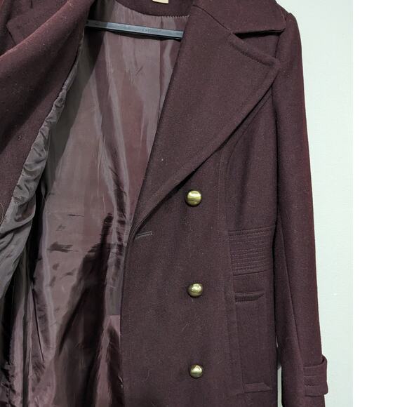 Michael Kors Women's Dark Plum Double Breasted Dress Winter Coat Size 2 - Picture 5 of 5